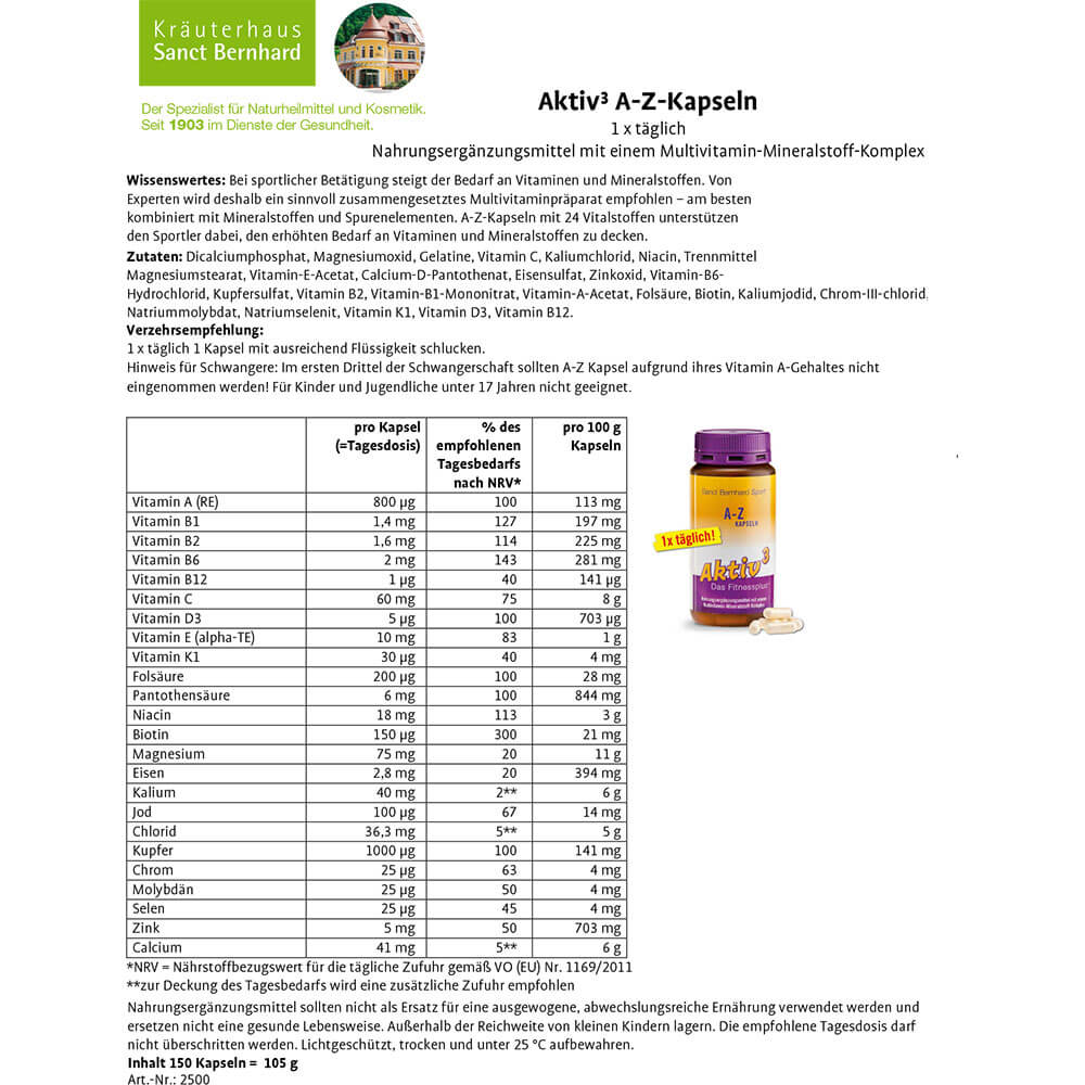 Sanct Bernhard A-Z Kapseln