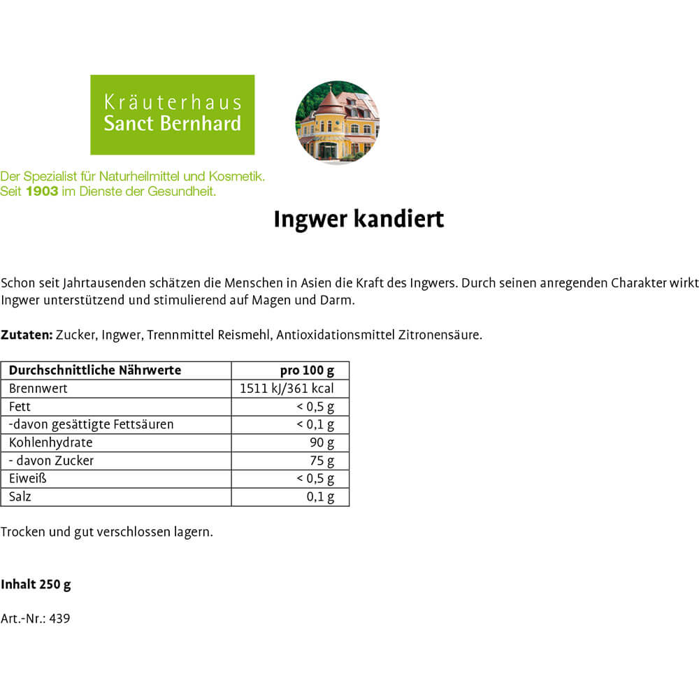 Sanct Bernhard Ingwer Kandiert