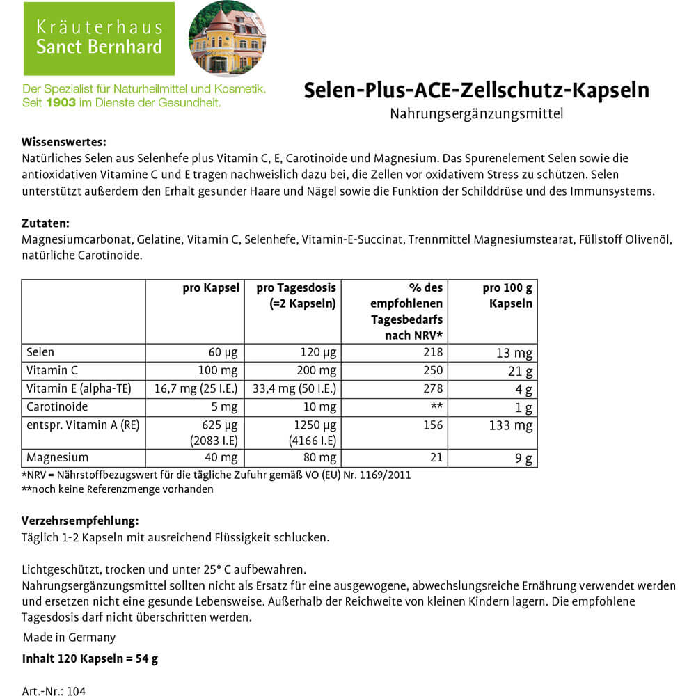 Sanct Bernhard Selen Plus ACE