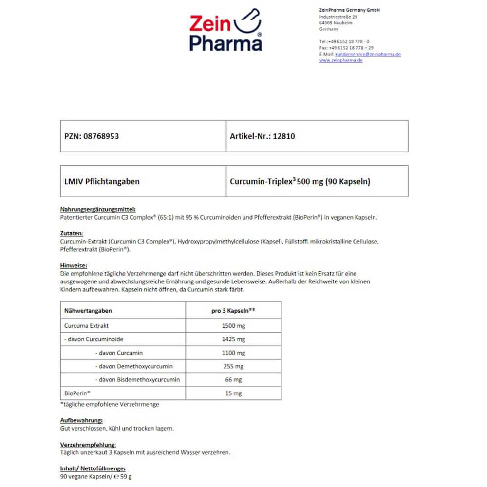 ZeinPharma Curcumin Triplex